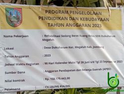 Dikerjakan Asal-Asalan, Proyek Rehab SDN Dukuharum Dari POKIR DPRD Jombang ‘Dibongkar’