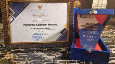 Jombang Raih Penghargaan Terbaik Kedua Tingkat Nasional Pemanfaatan Aplikasi Srikandi