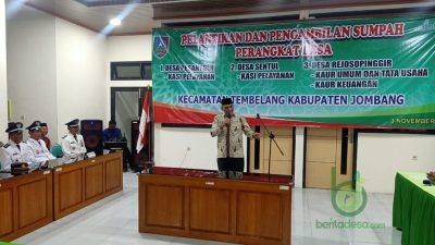 Tiga Kades Di Kecamatan Tembelang Jombang Lantik Perangkat Desa Baru