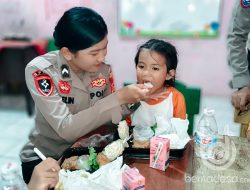 Polres Prabumulih Berikan Makanan Sehat Bergizi Untuk Anak-Anak TK Amanda