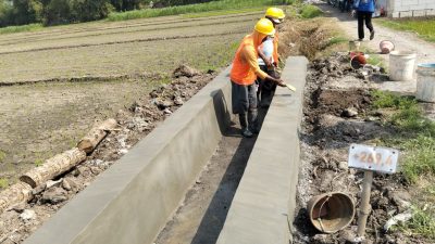 Lancarkan Pasokan Air, Desa Alang-Alang Caruban Bangun Saluran Irigasi Sepanjang 274 Meter