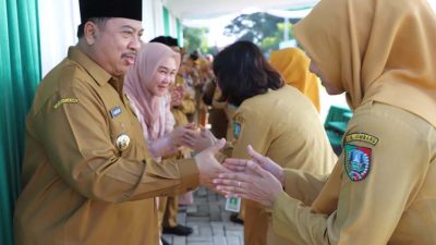 Hari pertama kerja di Pemkab Jombang gelar apel kerja dan Halal Bihalal