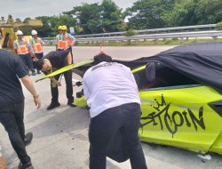 Lamborghini Milik Bos Kripto Gabriel Rey Tabrak Mobil Suzuki Ignis di Tol Jombang