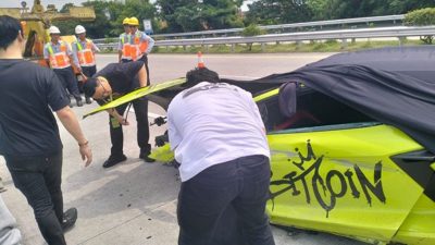 Lamborghini Milik Bos Kripto Gabriel Rey Tabrak Mobil Suzuki Ignis di Tol Jombang