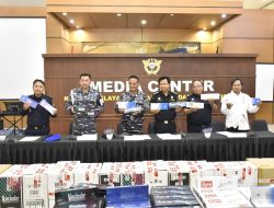 TNI AL Besama Bea Cukai Gagalkan Penyelundupan Rokok Ilegal di Batam