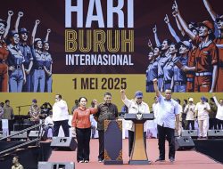 Presiden Prabowo Hadiri Langsung Peringatan May Day 2025 di Monumen Nasional