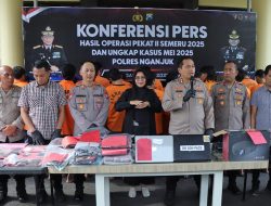 Polres Nganjuk Ungkap 47 Kasus Tahan 62 Orang Tersangka