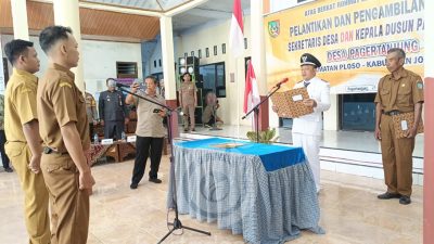 Kades Pagertanjung Jombang Lantik 2 Perangkat Desa