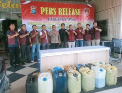 Polres Rokan Hulu Uangkab 2 Kasus Penyalahgunaan BBM Subsidi, 5 Pelaku Ditangkap