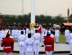 Upacara Penurunan Bendera : Paskibraka Jombang Tunaikan Tugas Dengan Baik
