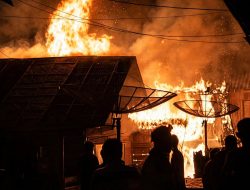 Kebakaran di Desa Sungai Naik Musi Rawas: Empat Rumah Ludes Terbakar